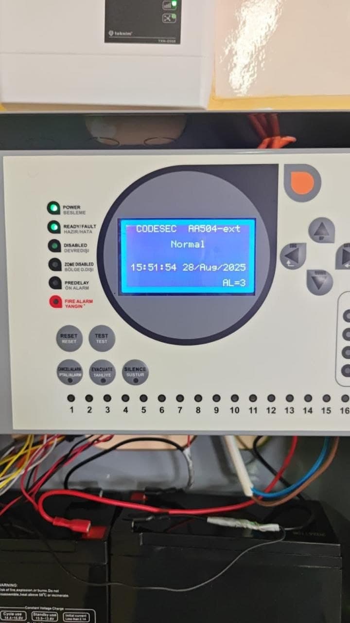 Codesec fire alarm panel installed by Safety Solutions