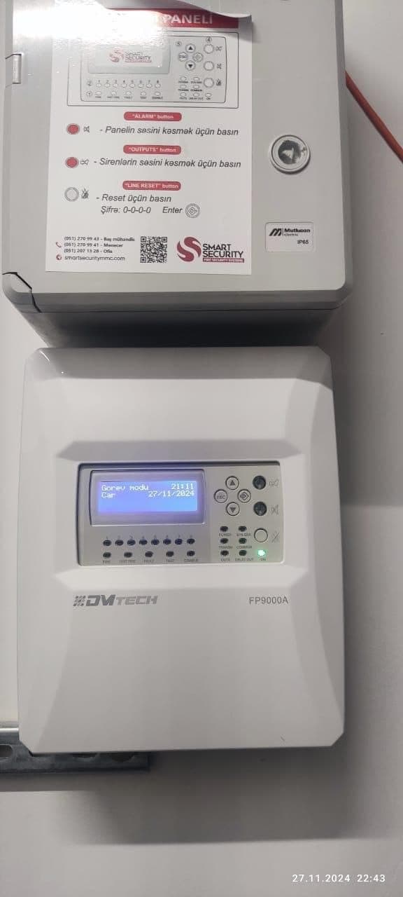 Wall-mounted DMTech fire alarm panel